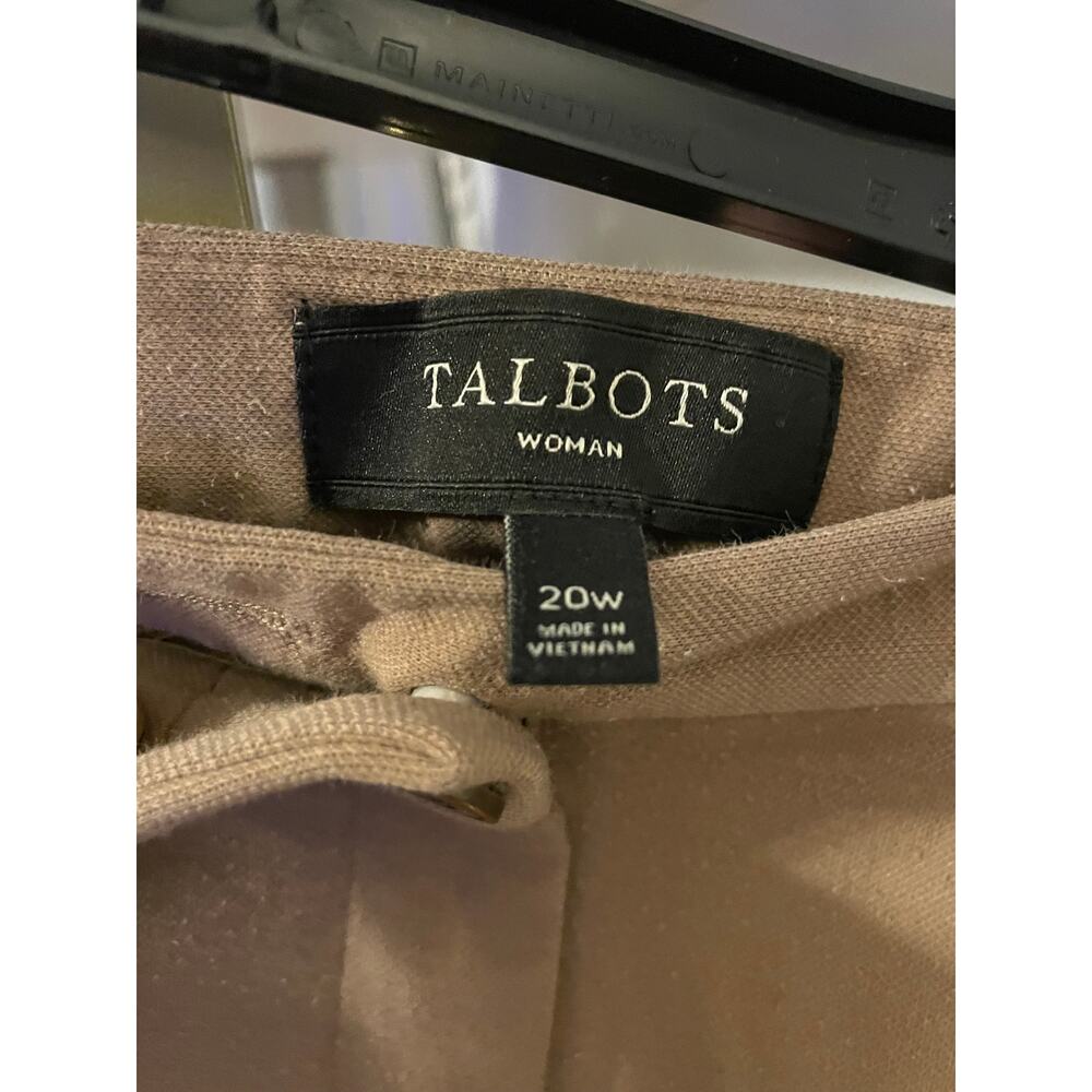 Talbots Woman Dalton Pants 20W Brown Stretch Straight Leg Career Plus Size - Picture 3 of 4